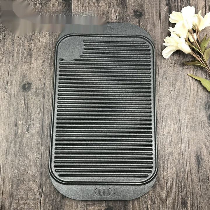 Discover the Versatility of the Flat Striped Cast-iron Griddle Double-sided