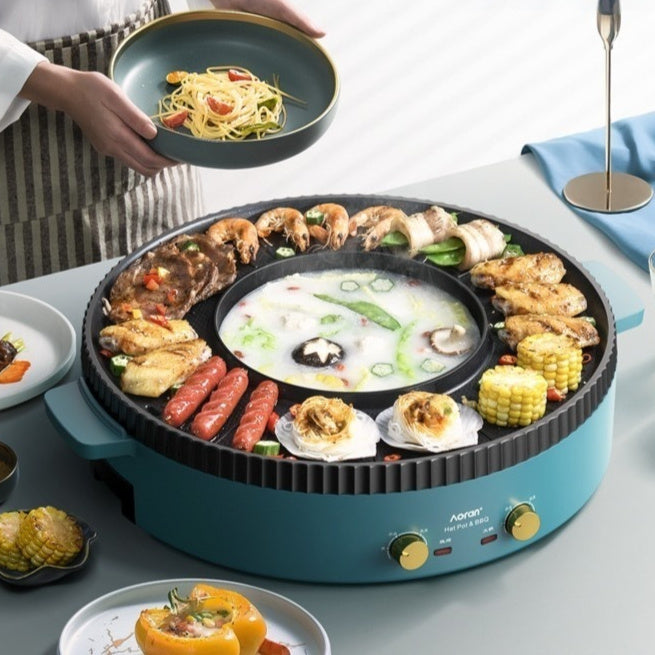 Discover the Multi-functional Hot Pot and Grill Combo Electric Barbecue Grill