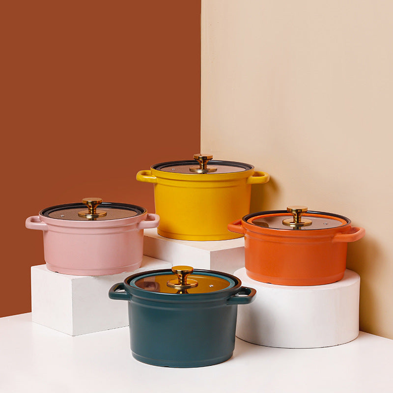 Nordic Ceramic Large Capacity Glazed Cooking Stock Pot