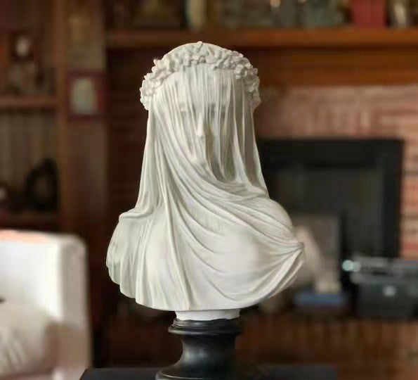 The Allure of The Veiled Lady Gothic Sculpture Bust