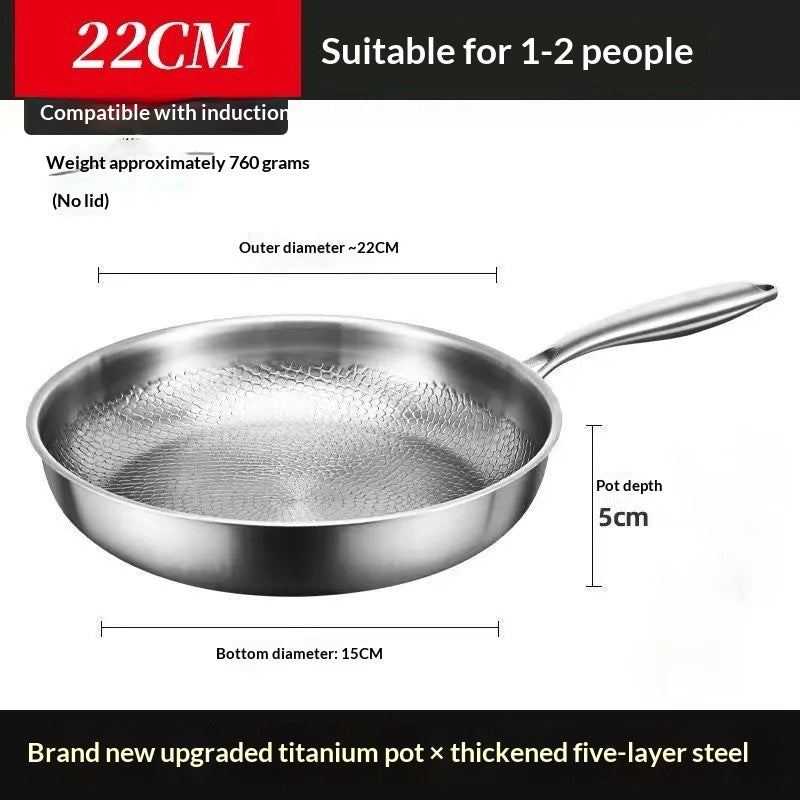 Pure Titanium Frying Pan Non-coated Non-stick Pan