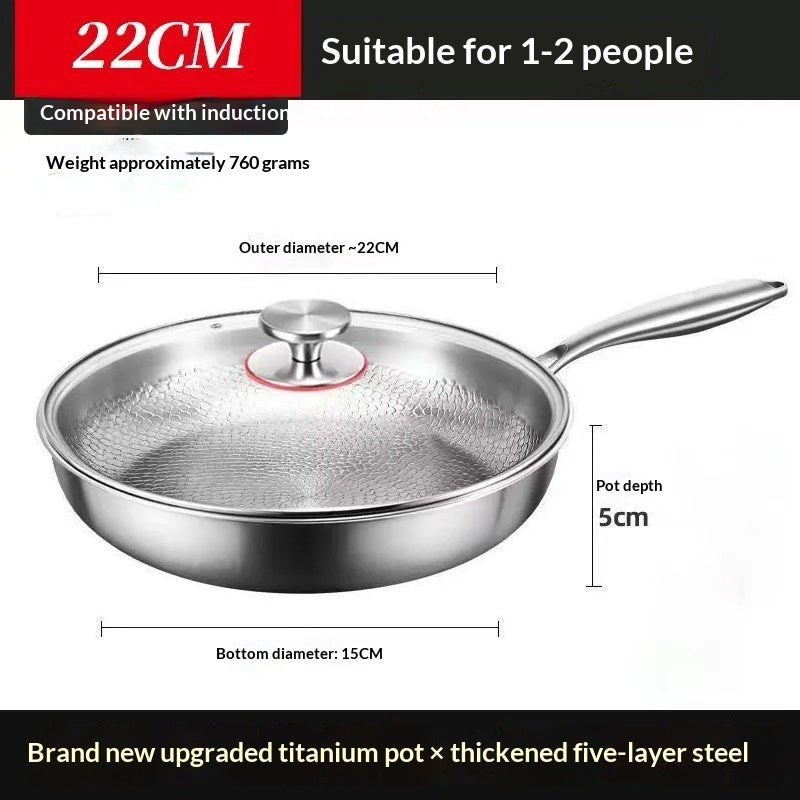 Pure Titanium Frying Pan Non-coated Non-stick Pan