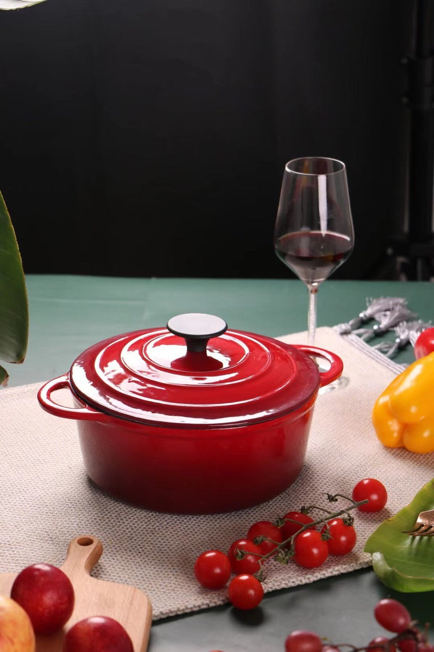 Enamel Cast Iron Stock Pot Universal Stew Pot Hat Shape Cooker