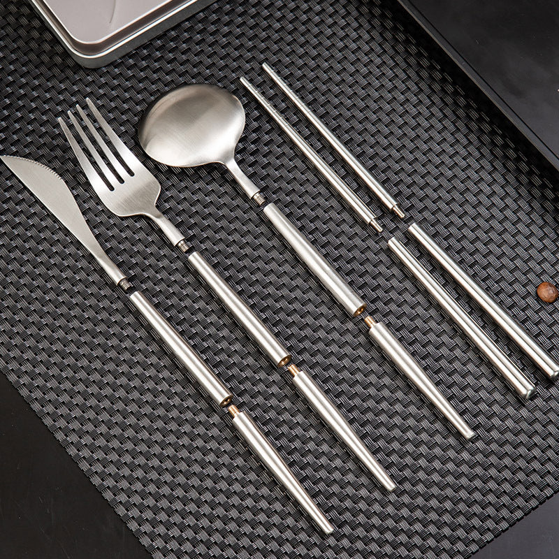 Portable Stainless Steel Cutlery Set For Travel And Dining Use