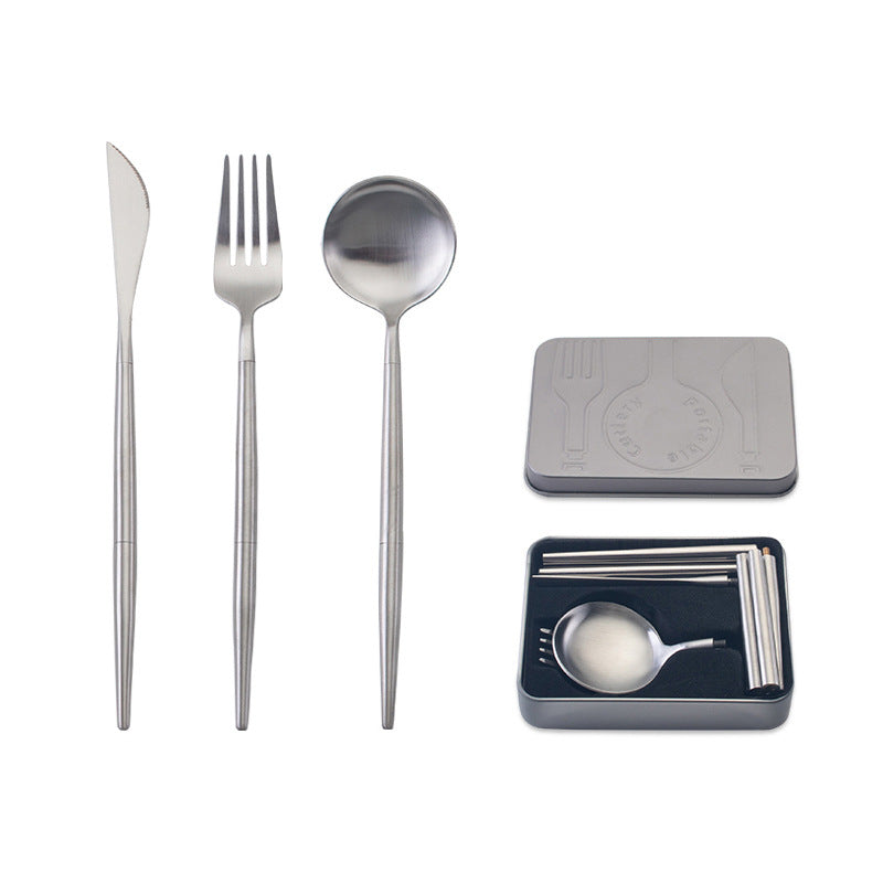 Portable Stainless Steel Cutlery Set For Travel And Dining Use