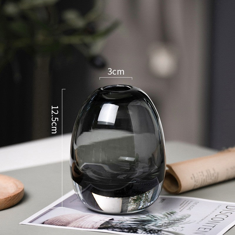 Round Substantial Glass Vase Decorative Ornament