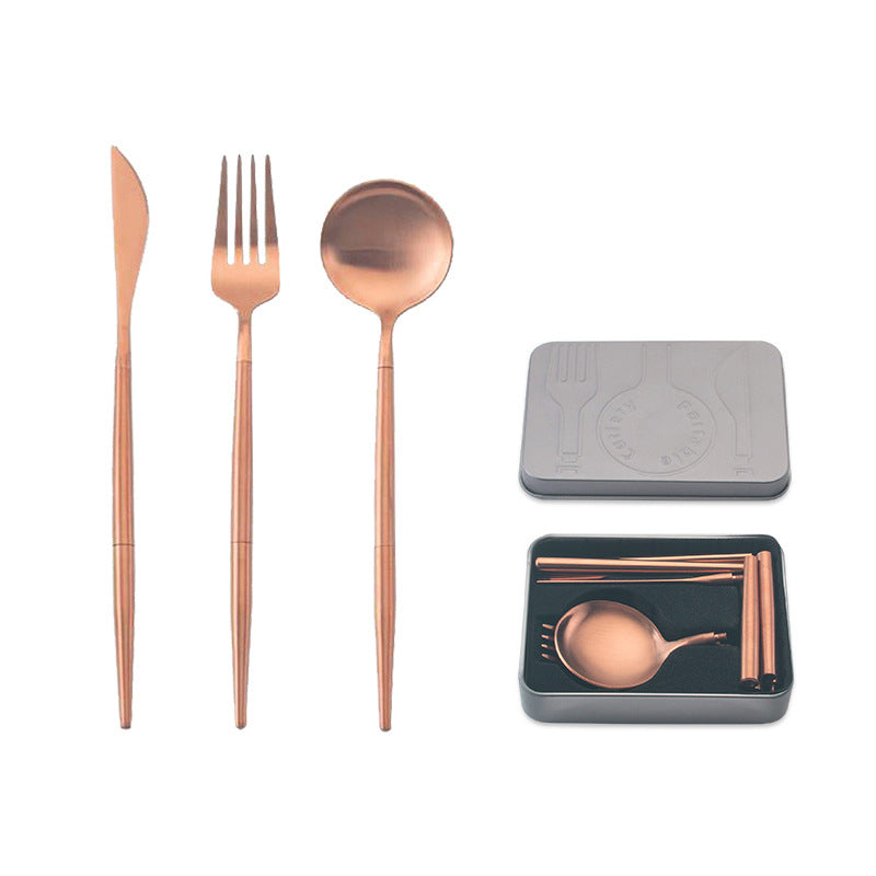 Portable Stainless Steel Cutlery Set For Travel And Dining Use
