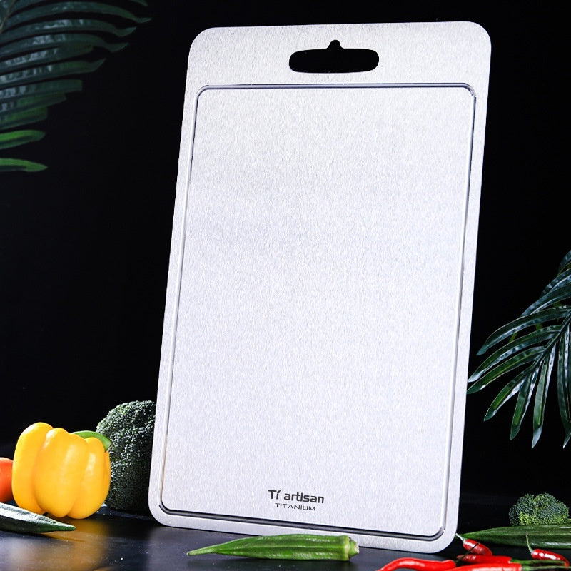 Pure Titanium Cutting Board With Groove For Kitchen Food Preparation