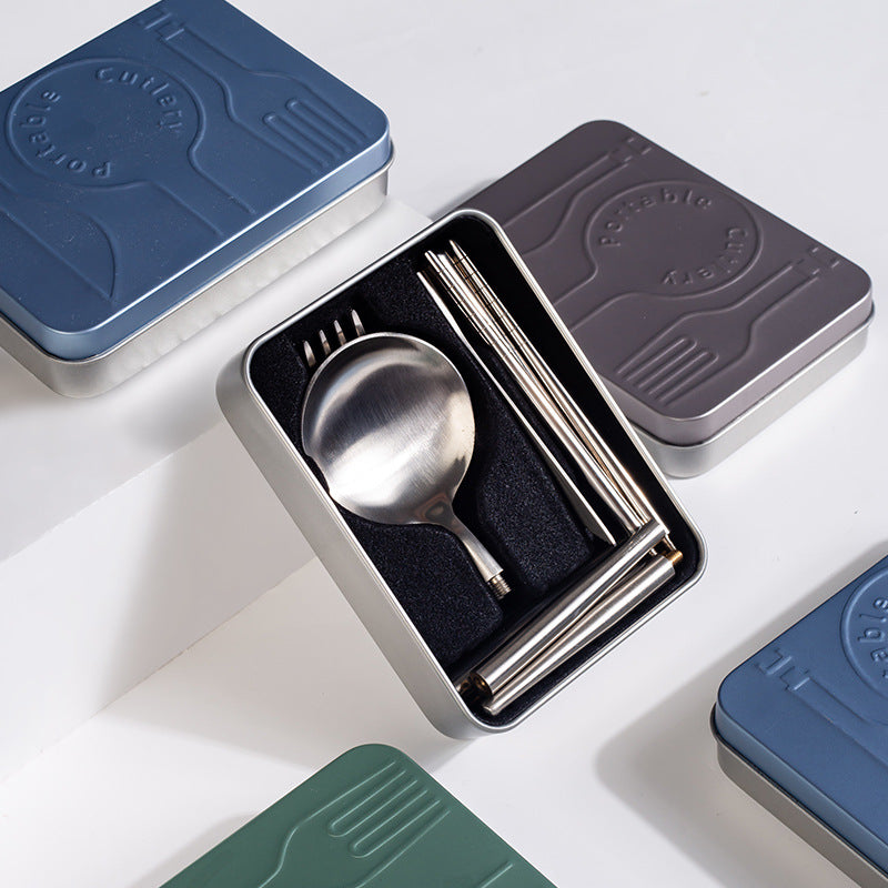 Portable Stainless Steel Cutlery Set For Travel And Dining Use