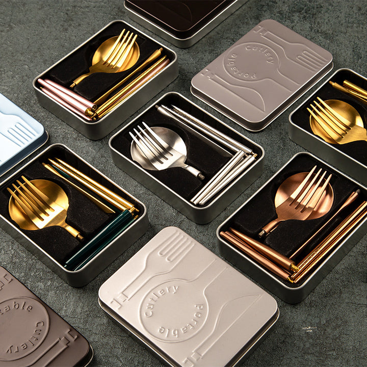 Portable Stainless Steel Cutlery Set For Travel And Dining Use