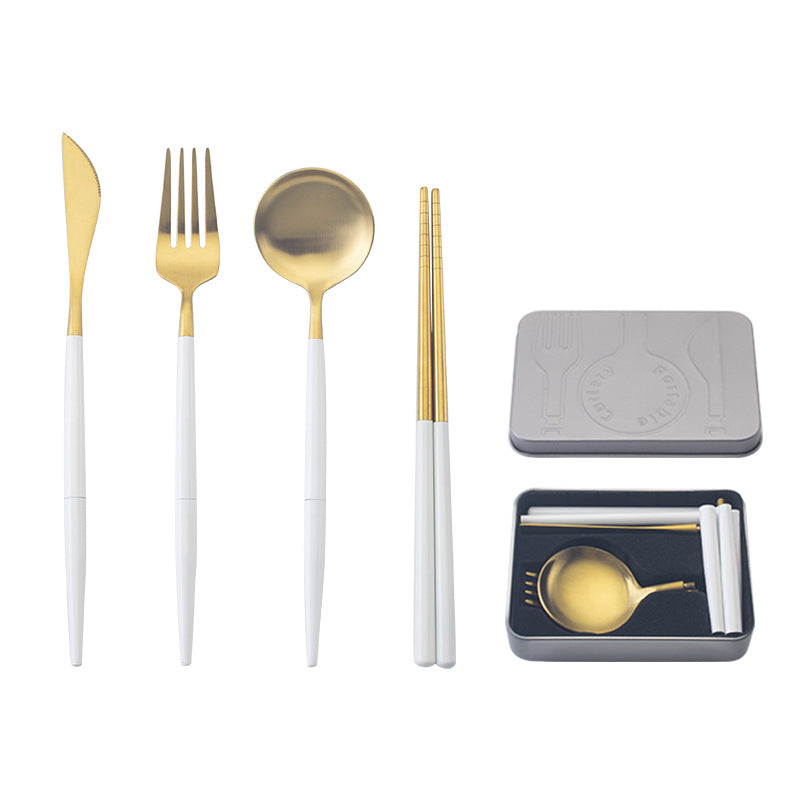 Portable Stainless Steel Cutlery Set For Travel And Dining Use