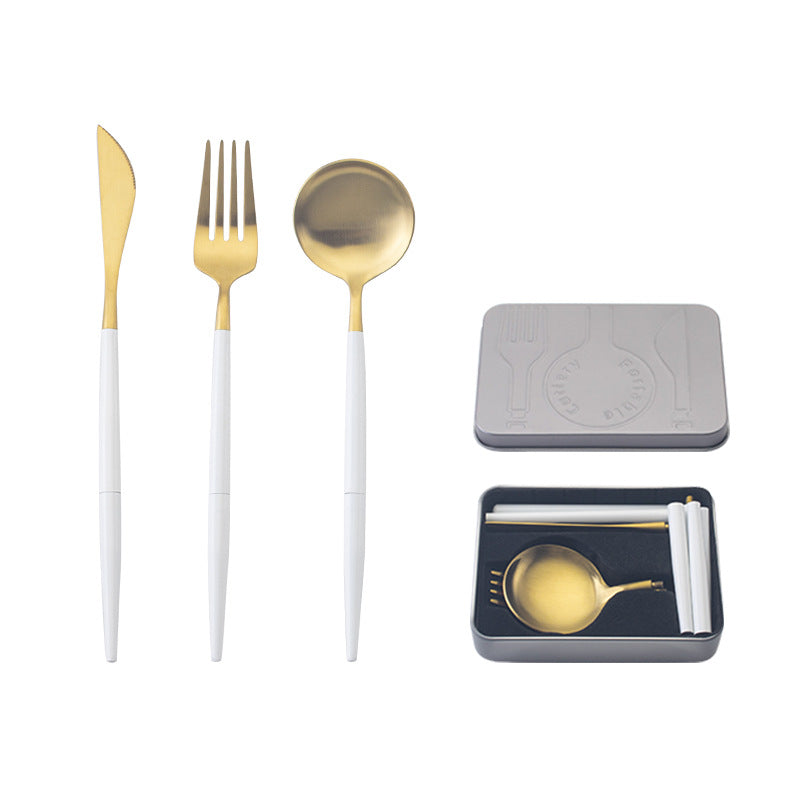 Portable Stainless Steel Cutlery Set For Travel And Dining Use
