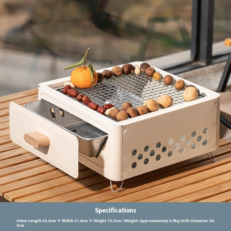Square Outdoor Charcoal Barbecue Grill Oven For Courtyard Use
