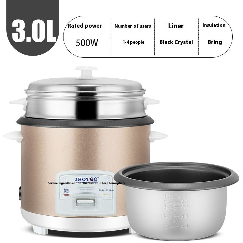Compact Electric Rice Cooker 3L Large Capacity Household Use
