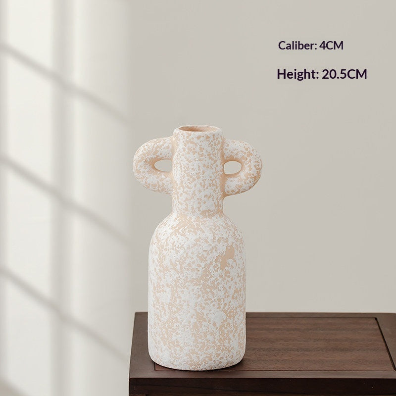 Simple Retro White Ceramic Decorative Vase