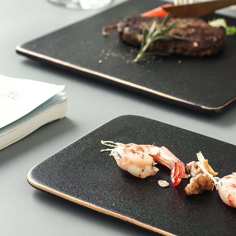 Steak Plate And Cutlery Set For Dining And Serving Meals