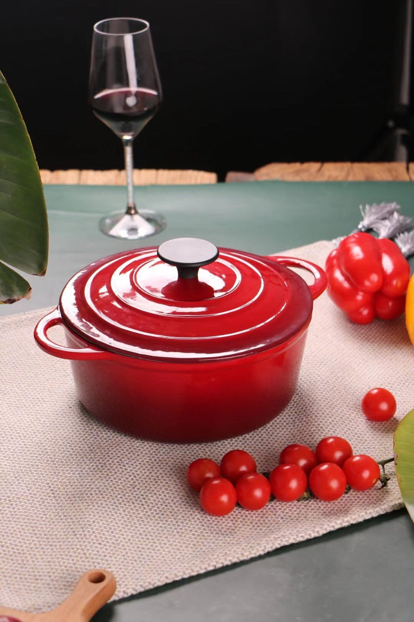 Enamel Cast Iron Stock Pot Universal Stew Pot Hat Shape Cooker