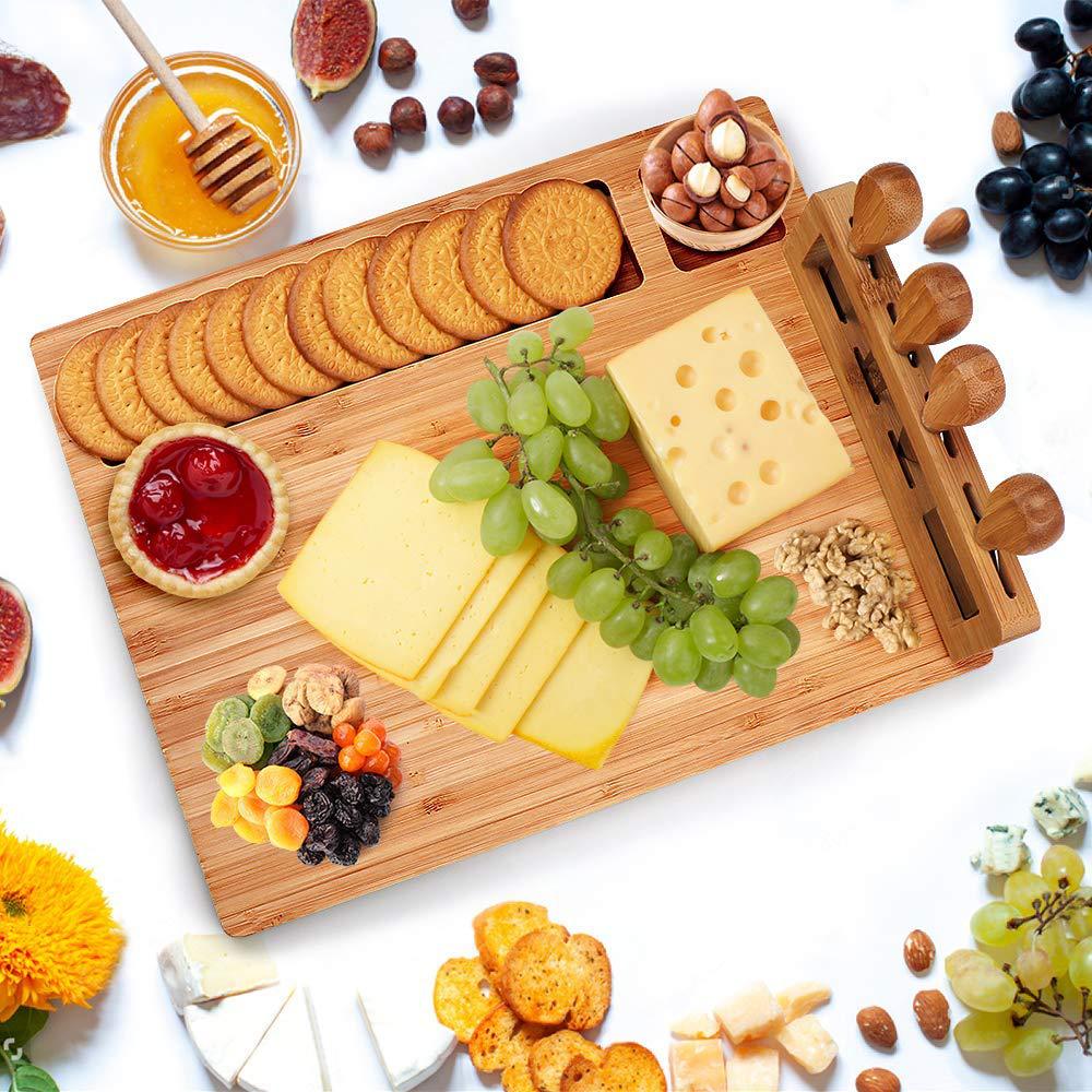 Bamboo Cutting Board And Serving Tray For Kitchen Use