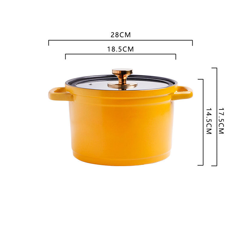 Nordic Ceramic Large Capacity Glazed Cooking Stock Pot