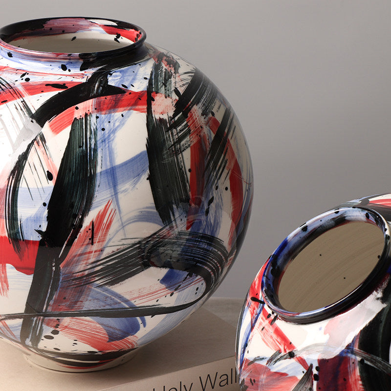 Creative Hand-Painted Graffiti Decorative Vase