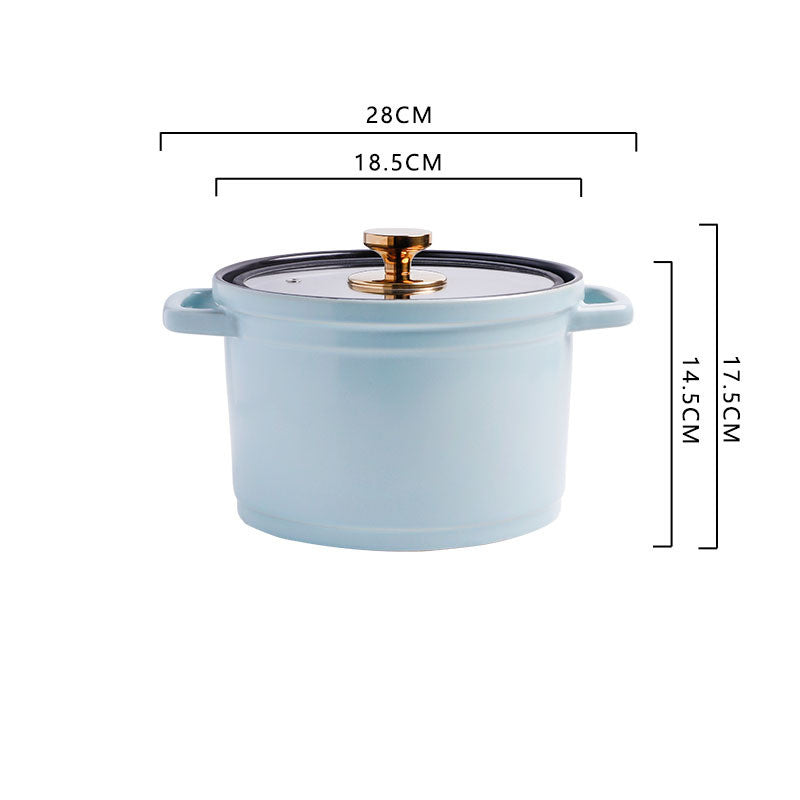Nordic Ceramic Large Capacity Glazed Cooking Stock Pot