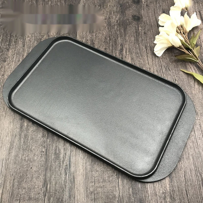 Flat Striped Cast-iron Griddle Double-sided