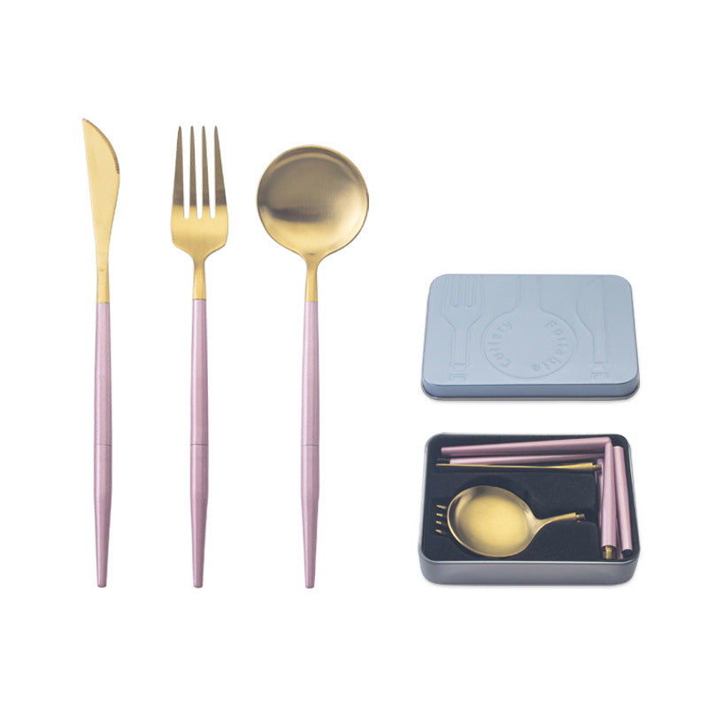 Portable Stainless Steel Cutlery Set For Travel And Dining Use