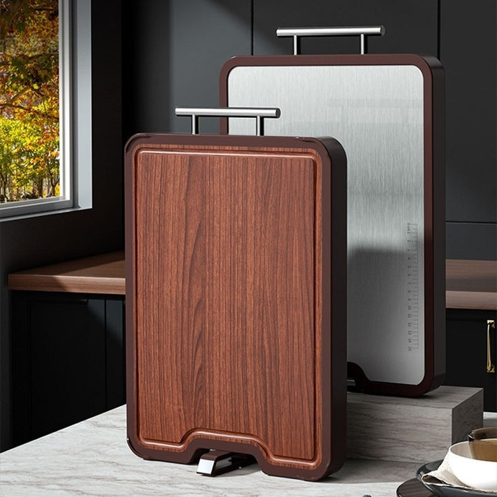 Stainless Steel Ebony Double Sided Cutting Board Antibacterial Mildewproof