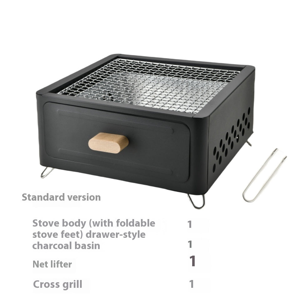 Square Outdoor Charcoal Barbecue Grill Oven For Courtyard Use