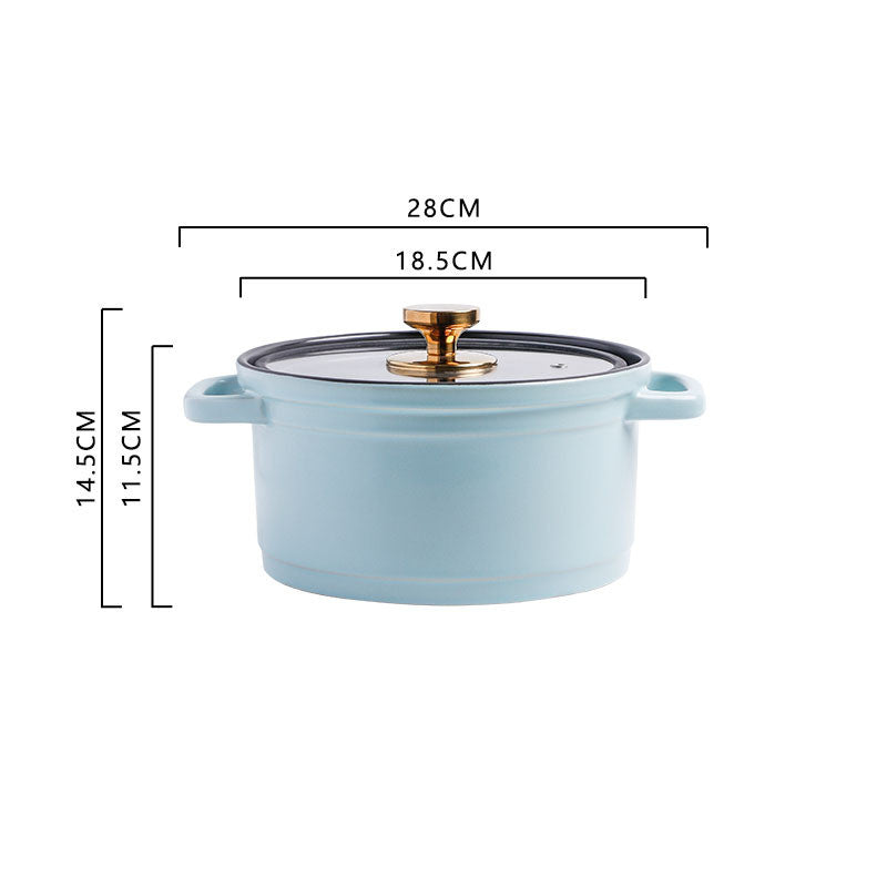 Nordic Ceramic Large Capacity Glazed Cooking Stock Pot
