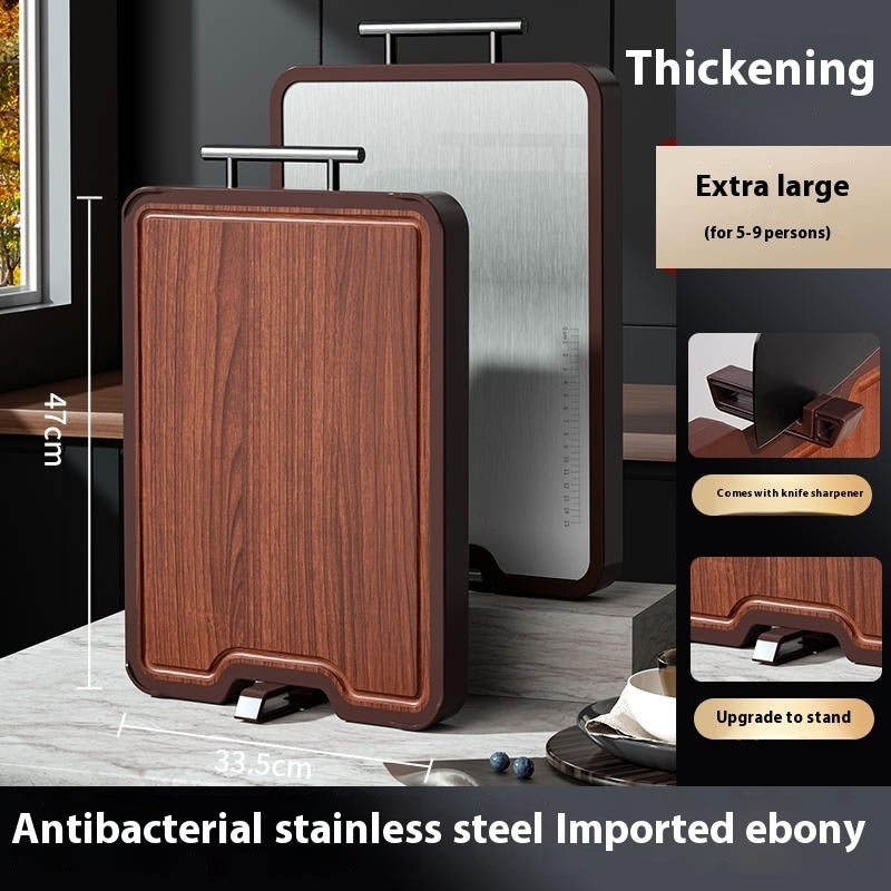 Stainless Steel Ebony Double Sided Cutting Board Antibacterial Mildewproof