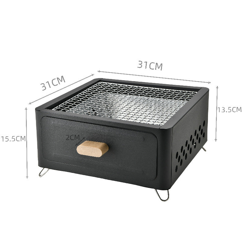 Square Outdoor Charcoal Barbecue Grill Oven For Courtyard Use