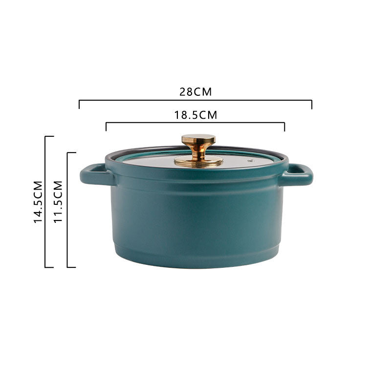 Nordic Ceramic Large Capacity Glazed Cooking Stock Pot