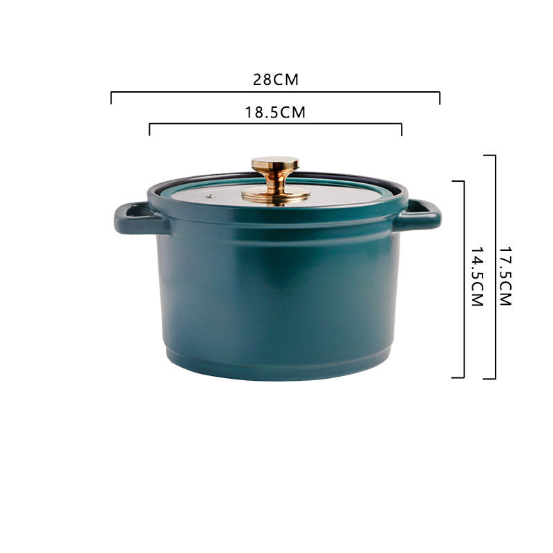 Nordic Ceramic Large Capacity Glazed Cooking Stock Pot