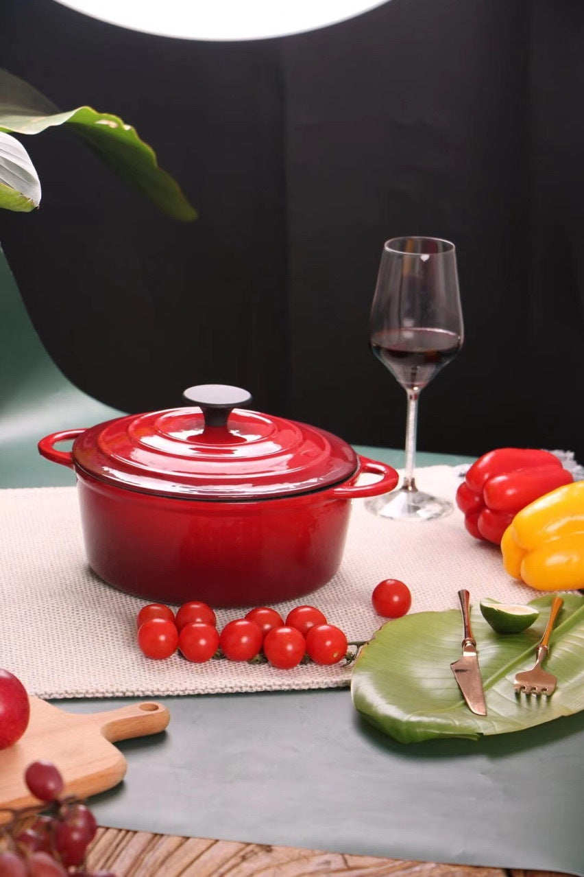 Enamel Cast Iron Stock Pot Universal Stew Pot Hat Shape Cooker