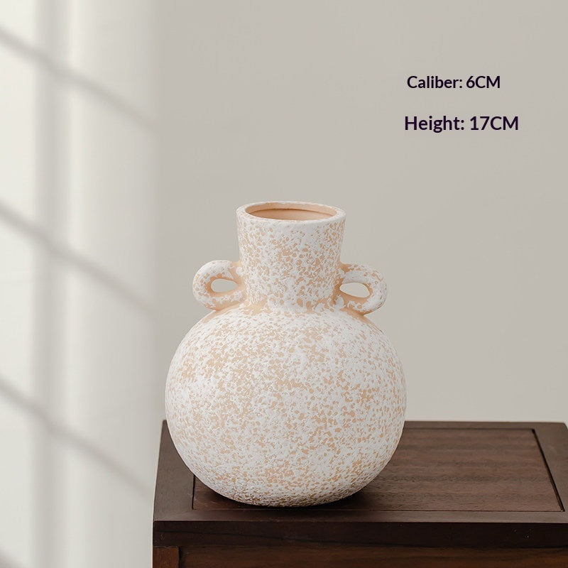 Simple Retro White Ceramic Decorative Vase