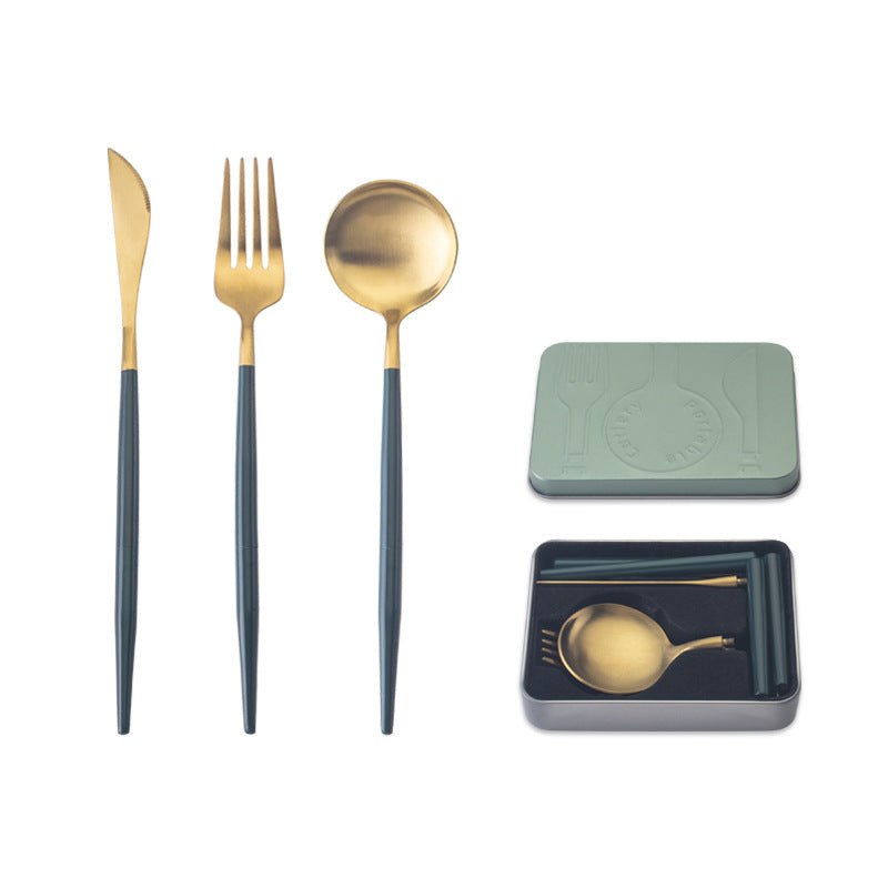 Portable Stainless Steel Cutlery Set For Travel And Dining Use