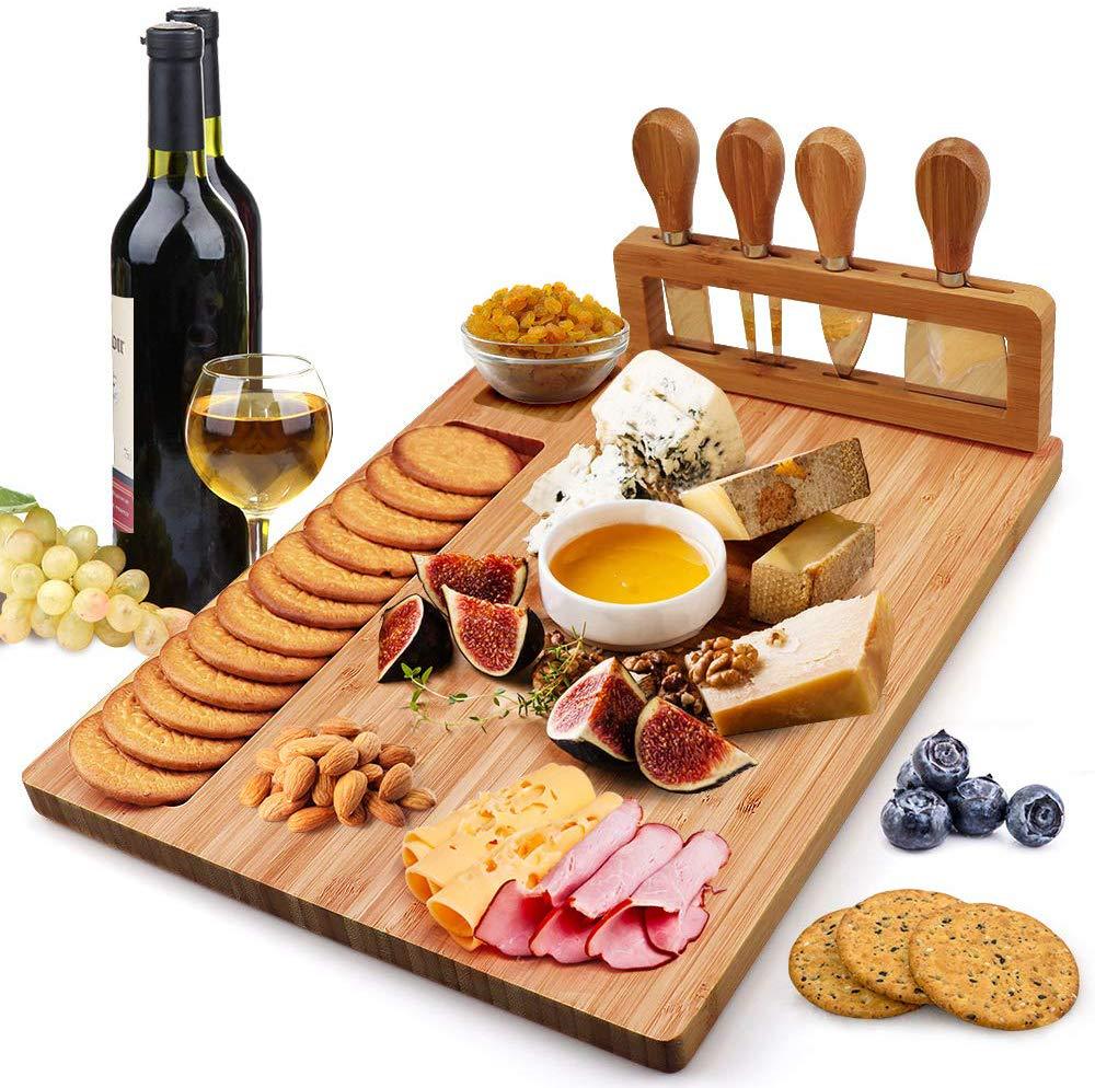 Bamboo Cutting Board And Serving Tray For Kitchen Use