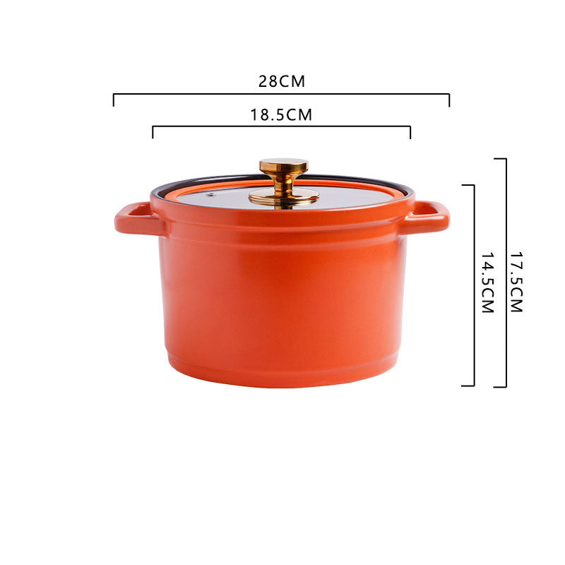 Nordic Ceramic Large Capacity Glazed Cooking Stock Pot