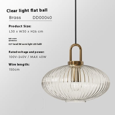 Clear Striped Glass Pumpkin Decorative Lamp For Ambient Lighting