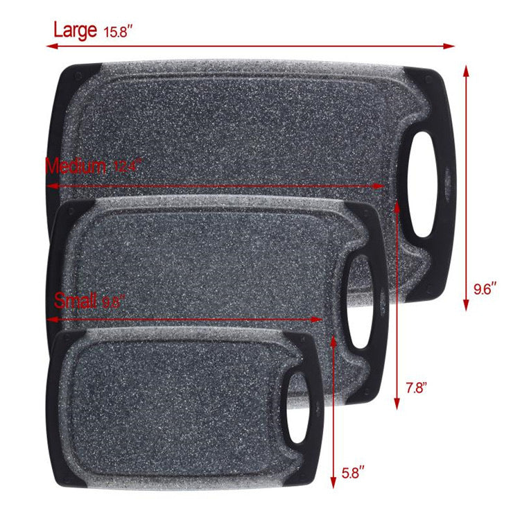 Imitation Marble Three Piece PP Hanging Plastic Cutting Board Set