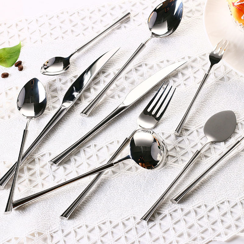 Silver Stainless Steel Western Cutlery Set For Dining Table Use