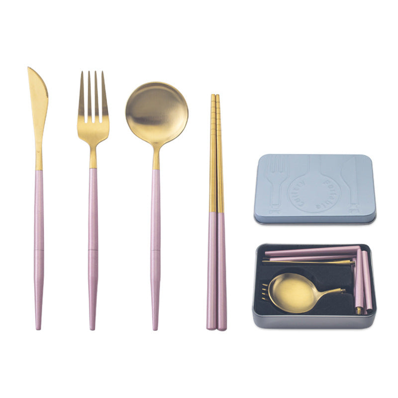 Portable Stainless Steel Cutlery Set For Travel And Dining Use