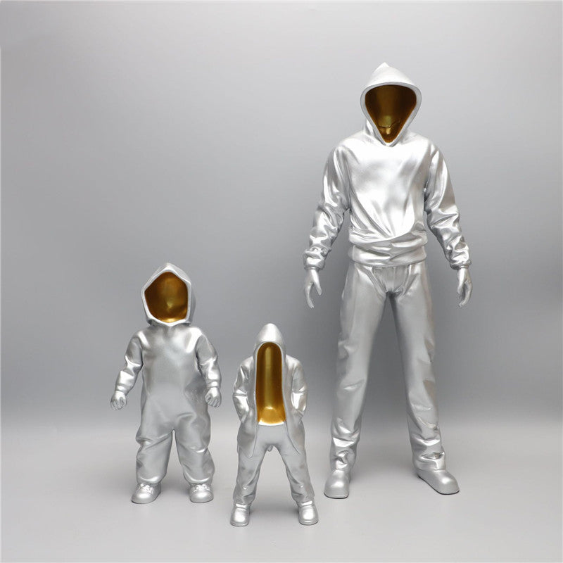 Modern Silver Resin Sculpture Ornaments