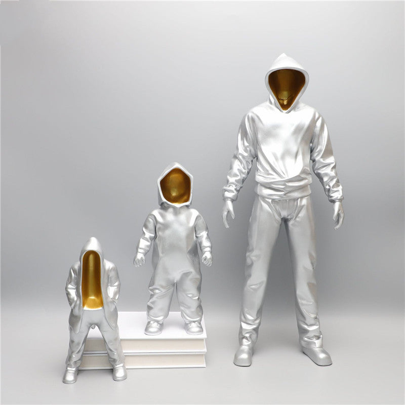 Modern Silver Resin Sculpture Ornaments