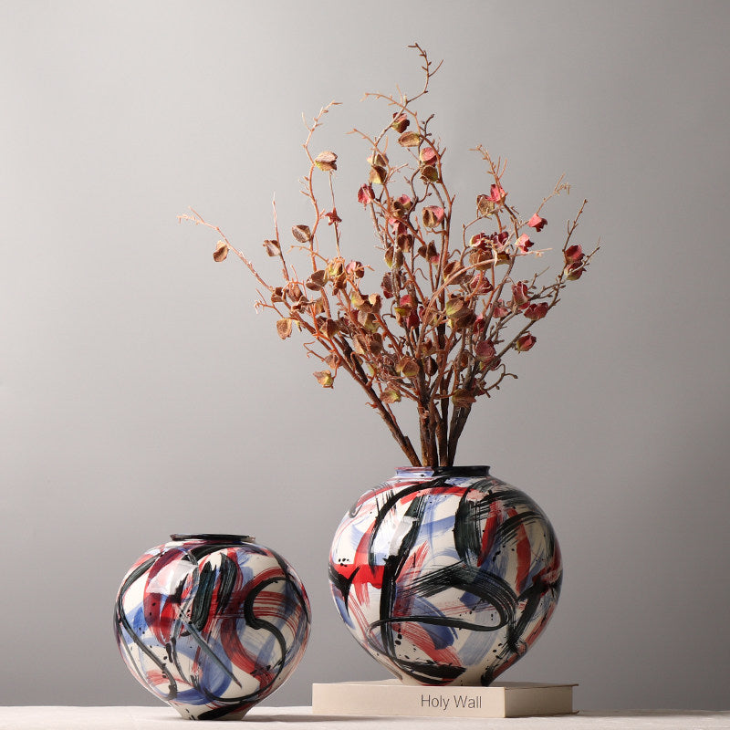 Creative Hand-Painted Graffiti Decorative Vase