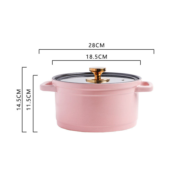 Nordic Ceramic Large Capacity Glazed Cooking Stock Pot