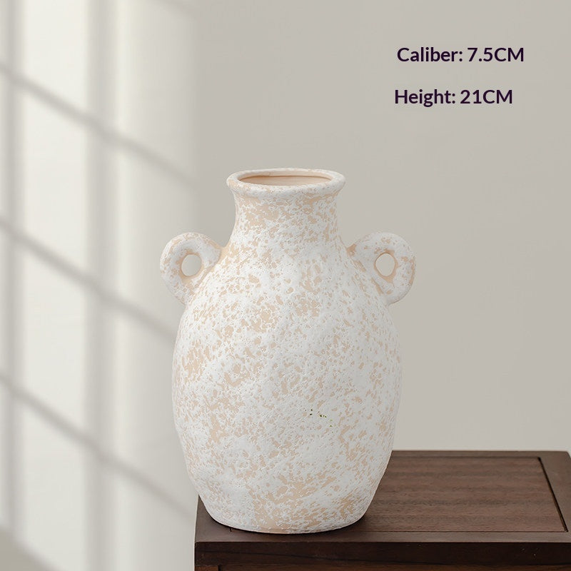 Simple Retro White Ceramic Decorative Vase