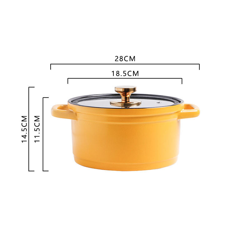 Nordic Ceramic Large Capacity Glazed Cooking Stock Pot