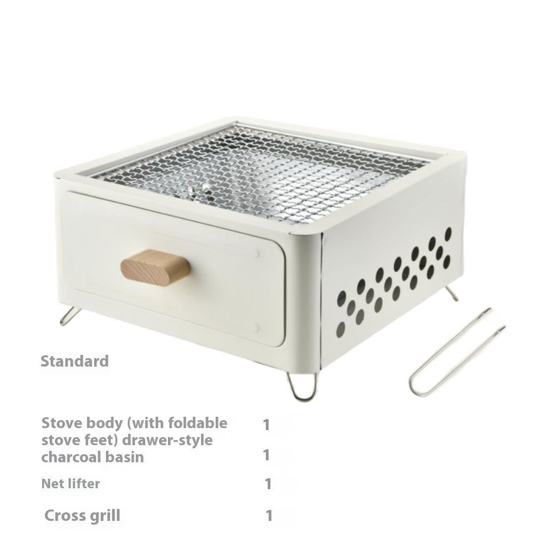 Square Outdoor Charcoal Barbecue Grill Oven For Courtyard Use